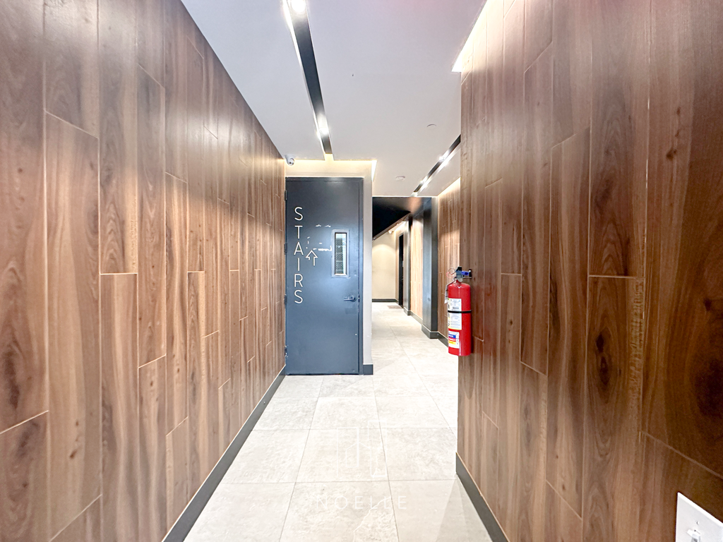 apartment for rent in flatbush, brooklyn. photo shows the lobby with stairs ahead.